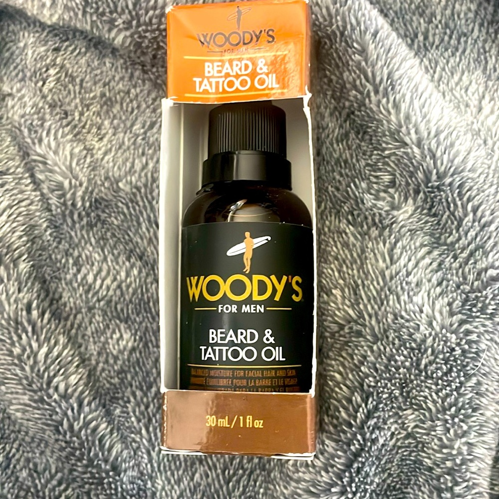 Woody’s for men beard and tattoo oil brand new one fluid ounce